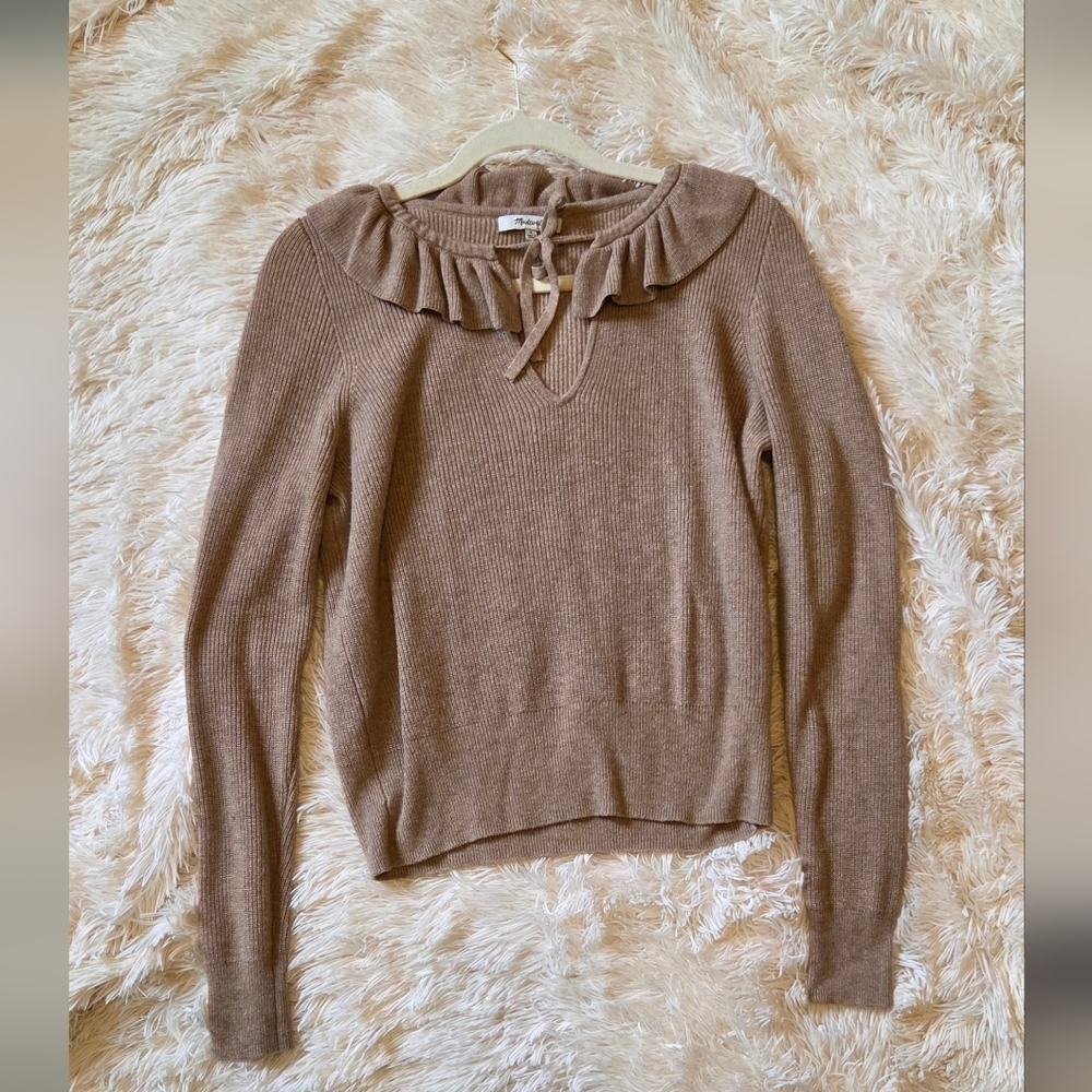 Madewell Off-the-Shoulder Tan Sweater